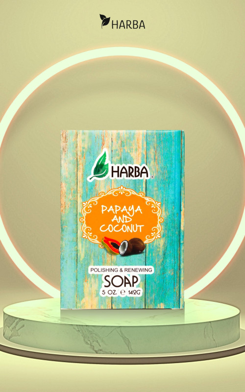 Harba PAPAYA & COCONUT Polishing & Renewing Soap 5 OZ e 142g